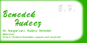 benedek hudecz business card